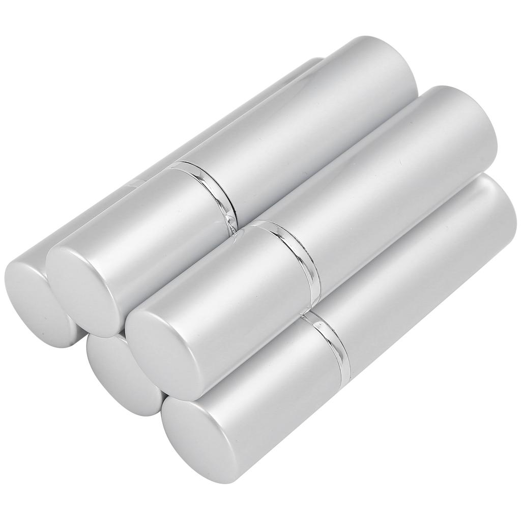 Påfyllningsbar Parfymsprayflaska i Aluminium Bärbar Tom Parfymförstörare 10ml x 5st Silver