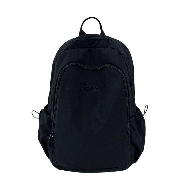 

Легкий рюкзак в корейском стиле - Универсальный однотонный для студентов и женщин чёрный