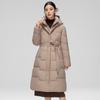 Down and cotton jacket 2025 winter new thickened over the knee Korean version mid-length waist slim slim cotton jacket for women