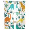 Dinosaurier Tropische Blätter Blumen Tüll Vorhänge für Wohnzimmer Durchsichtiger Vorhang Schlafzimmer Schleier Organza Dekorative Fensterdekorationen