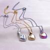 18k Gold-Plated Stainless Steel Heart Necklace - Elegant DIY Jewelry Accessory