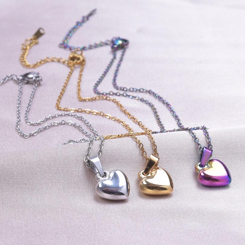 18k Gold-Plated Stainless Steel Heart Necklace - Elegant DIY Jewelry Accessory