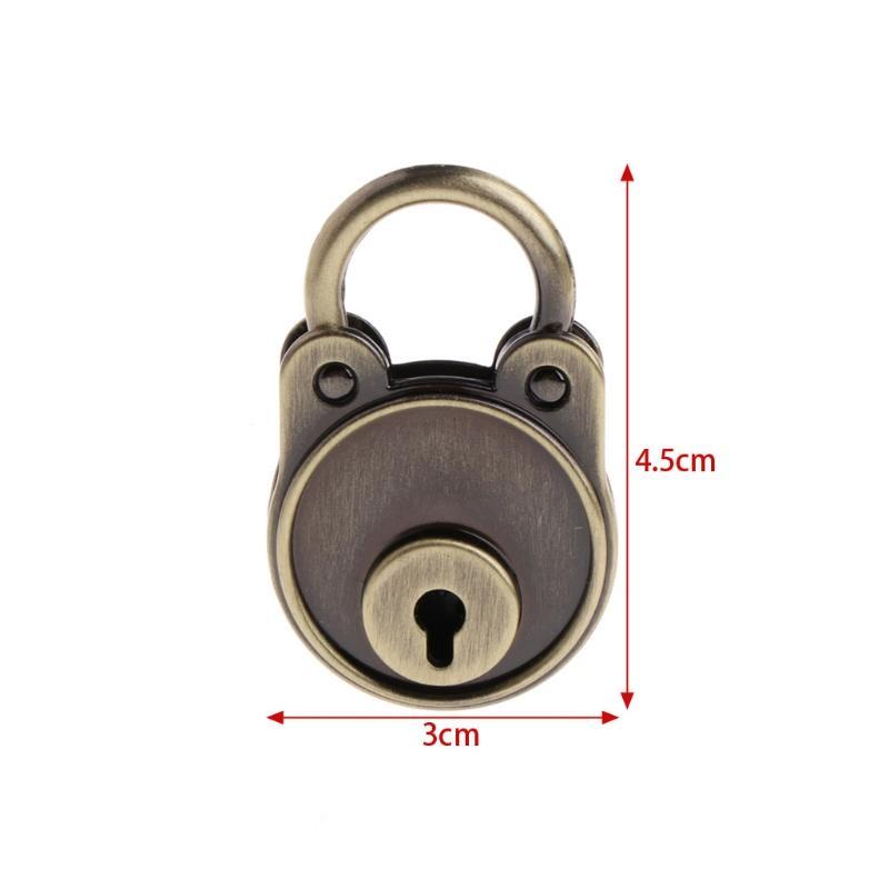 Mini Bear for Head Archaize Padlocks With for Key Metal for Wish Lock Jewelry Box Decorative Padlock for Boys, Girls, St