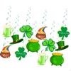 12Pcs ST. Patrick's Day Decorations Kit Hanging Swirls Home Decor Sturdy Photo Props Shamrock Beer
