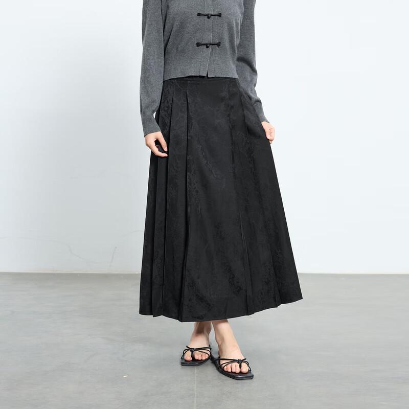 Sancai 2025 Autumn Pleated A-Line Long Skirt S