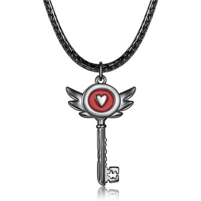 Hazbin Halskette zierliche Herz Padkey Portal inspiriert Schlüsselanhänger Hotel Lucifer Alastor Group Cosplay Kostüm Schmuck Teenager Mädchen
