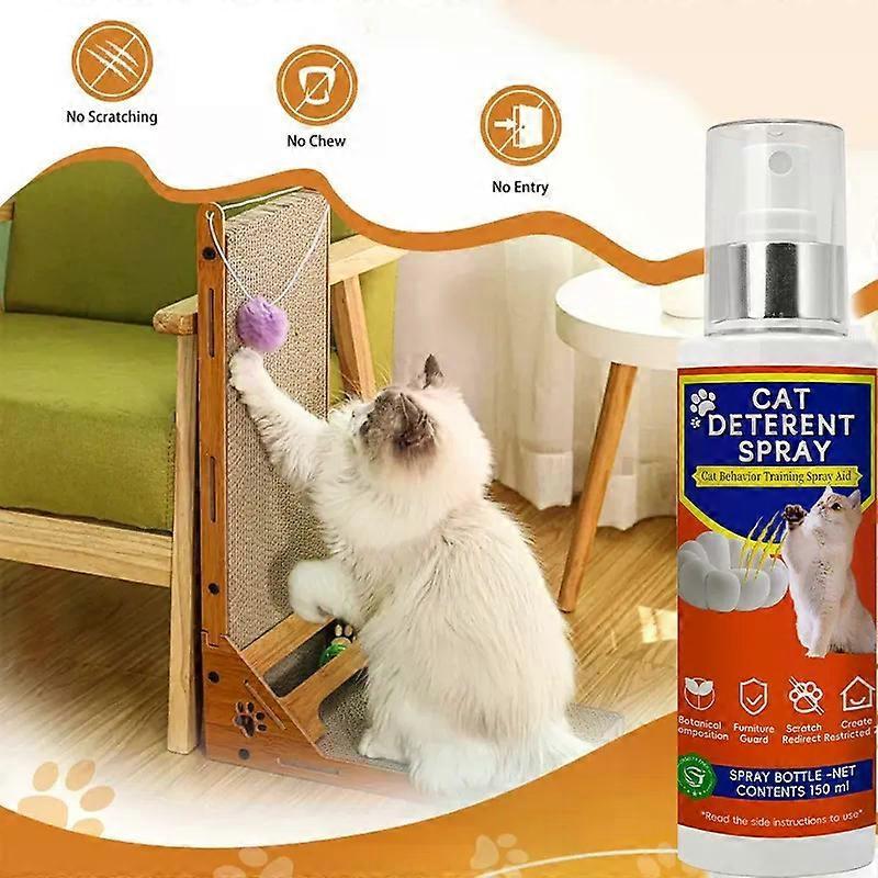 Cat Deterrent Spray - Safe for Indoor & Outdoor Use, Cat Scratch Deterrent for Furniture Protection, Effective Training Aid with Natural Ingredients