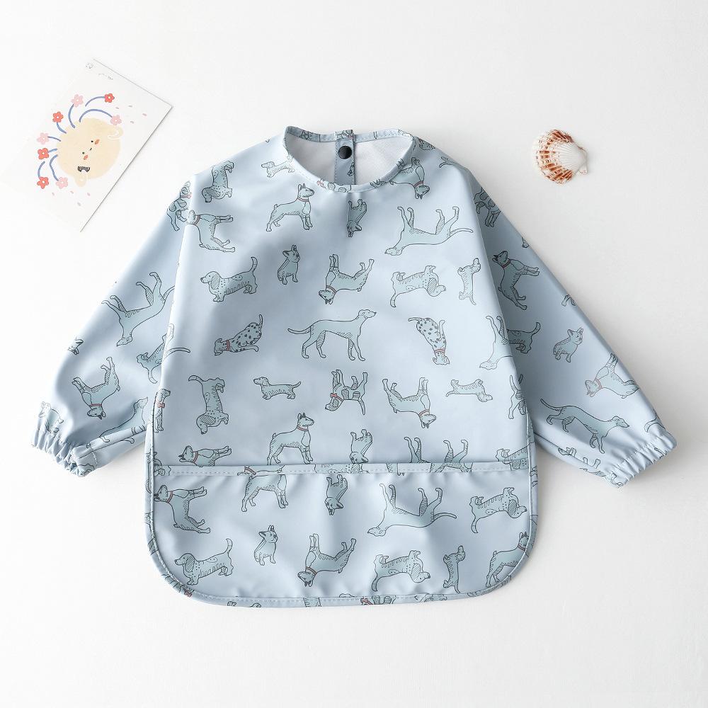 Cute Baby Bibs Toddler Waterproof Long Sleeve Apron Cartoon Animals Children Feeding Smock Bib Baby Stuff Newborn Accessories