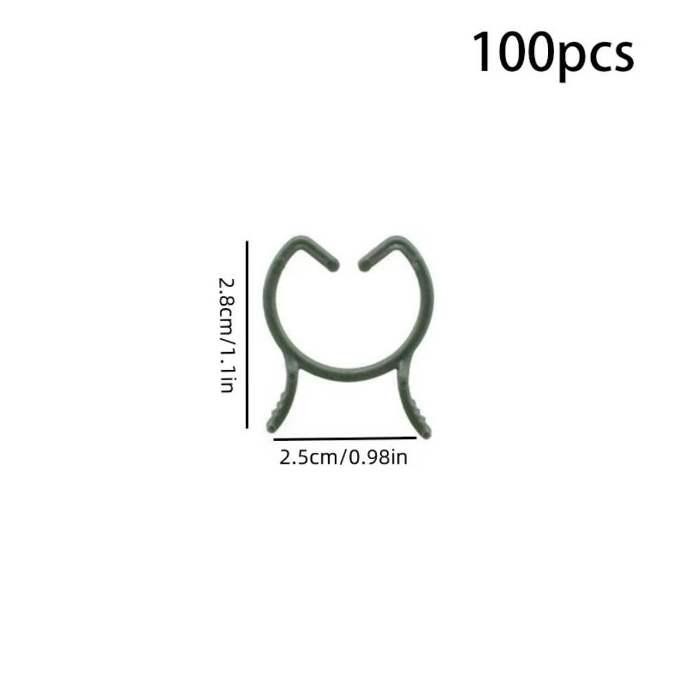

100PCS New Green Garden Plant Clips Plastic Ring Bundle Vertical Plant Holder Vine Holder Plant Clamp For Vegetable Growing