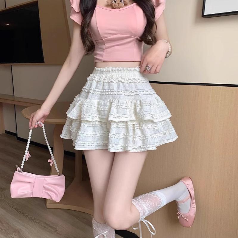 High Waist Ballet-Style Puff A-Line Midi Skirt - Slimming Spring Outfit for Women