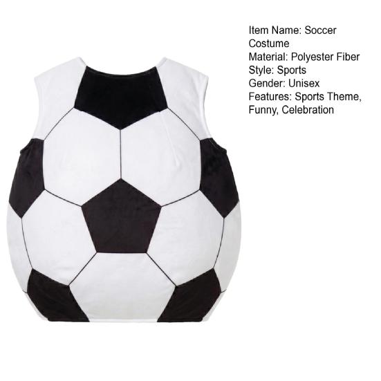 Soccer Outfits for Kids Adults, Funny Soccer Ball Costume, Football Sports Theme Clothes for Cheerleaders Halloween Cosplay