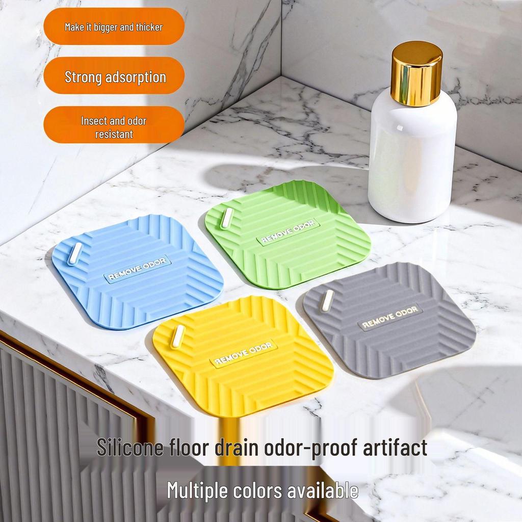 Silicone Square Floor Drain Cover: Anti-clog, Insect-Resistant & Odor-Proof Bathroom Mat