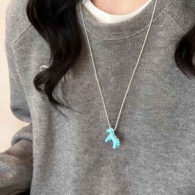 Colar com Pingente de Cavalo 3D Yousheng Esmalte Mini Pingente de Cavalo Colar Cavalo Fofo Colar Longo Cavalo Presente para Homens Mulheres Amantes de Cavalos