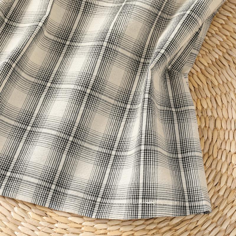 Chic Plaid Sleeveless Wood Ear Trim Vest - Summer 2025 Women's Fashion