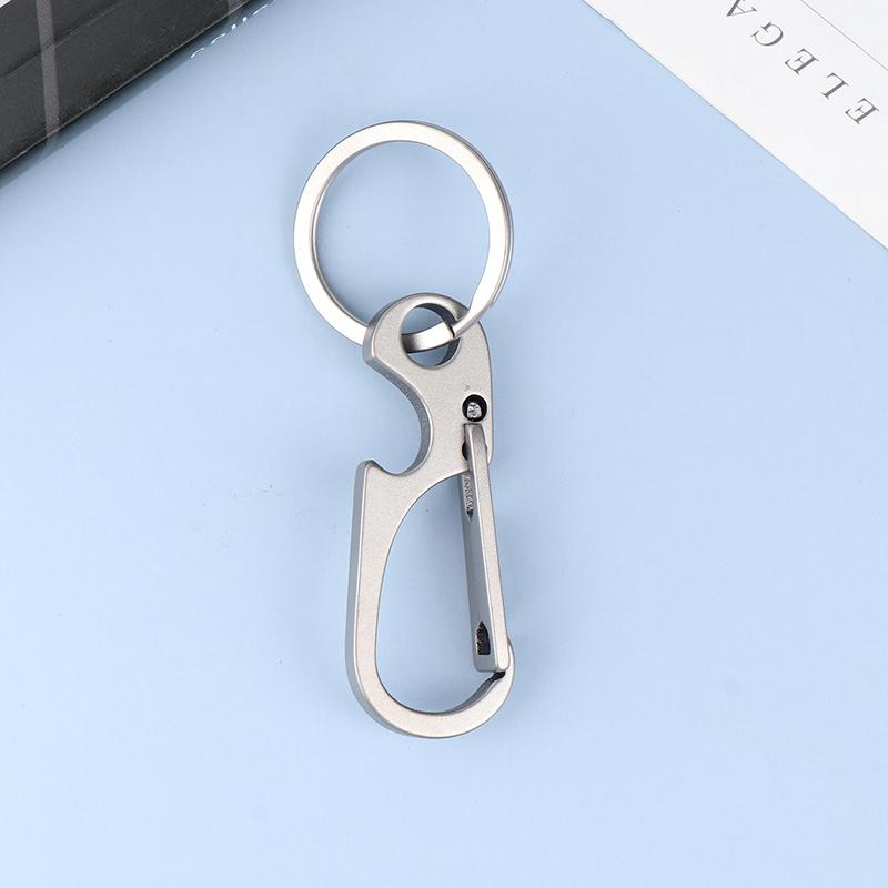 1Pc Titanium Alloy Carabiner Multi-Function Keychain Outdoorwaist Hanging Chain Ring Buckle Beer Bottle Opener Edc Tool