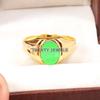 Jade Oval Cut With 925 Sterling Silver Gold Plated Ring For Men's #B164 JL375675694647