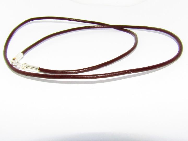 Rzemyk Brązowy Z Zapięciami Ze Srebra Próby 925 Średnica 2 Mm Długość 65 Cm