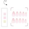 24pcs Press On Nail Short Almond False Nail With Flowers Designs Glossy Artificial Full Cover Stick On Nail for Women