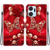 Handmade PU Leather Flip Case for Honor X7a Anti-Slip Shockproof Cover with Wrist Strap & Heart/Rose Cat Designs
