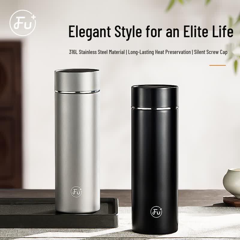 Термобутылка Fuguan FU+ Classic Ruì Series, 480 мл, нержавеющая сталь