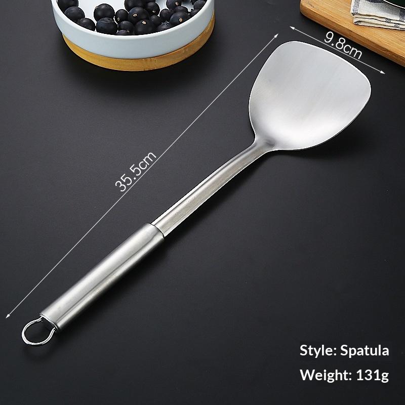 Durable Stainless Steel Frying Spatula Ladle Slotted Spoon Spatula Long Handle Kitchen Gadgets Kitchen Cooking Utensil