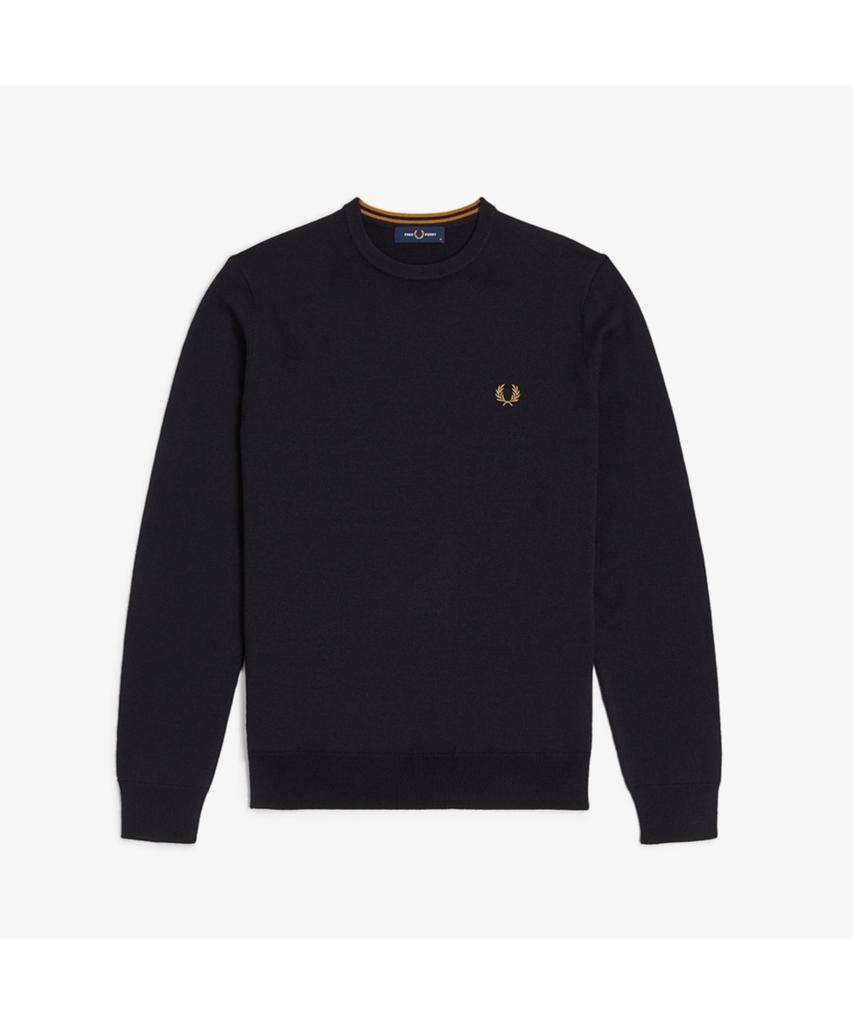 FRED PERRY [Baseline] Classic Crew Neck Merino Wool Knit - Navy Afpm2439601-795