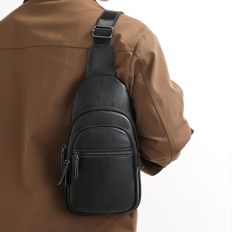 

Men s lychee pattern casual breast bag чёрный