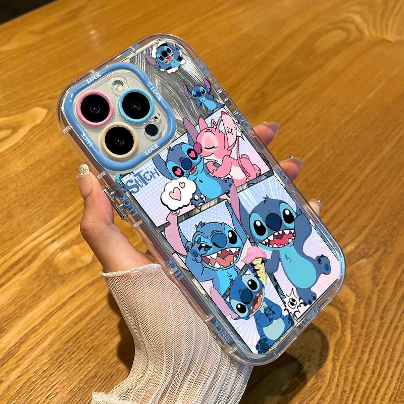 Applicable Apple 11 feather yarn imd cream phone case cute iPhone11promax couple cartoon Stitch