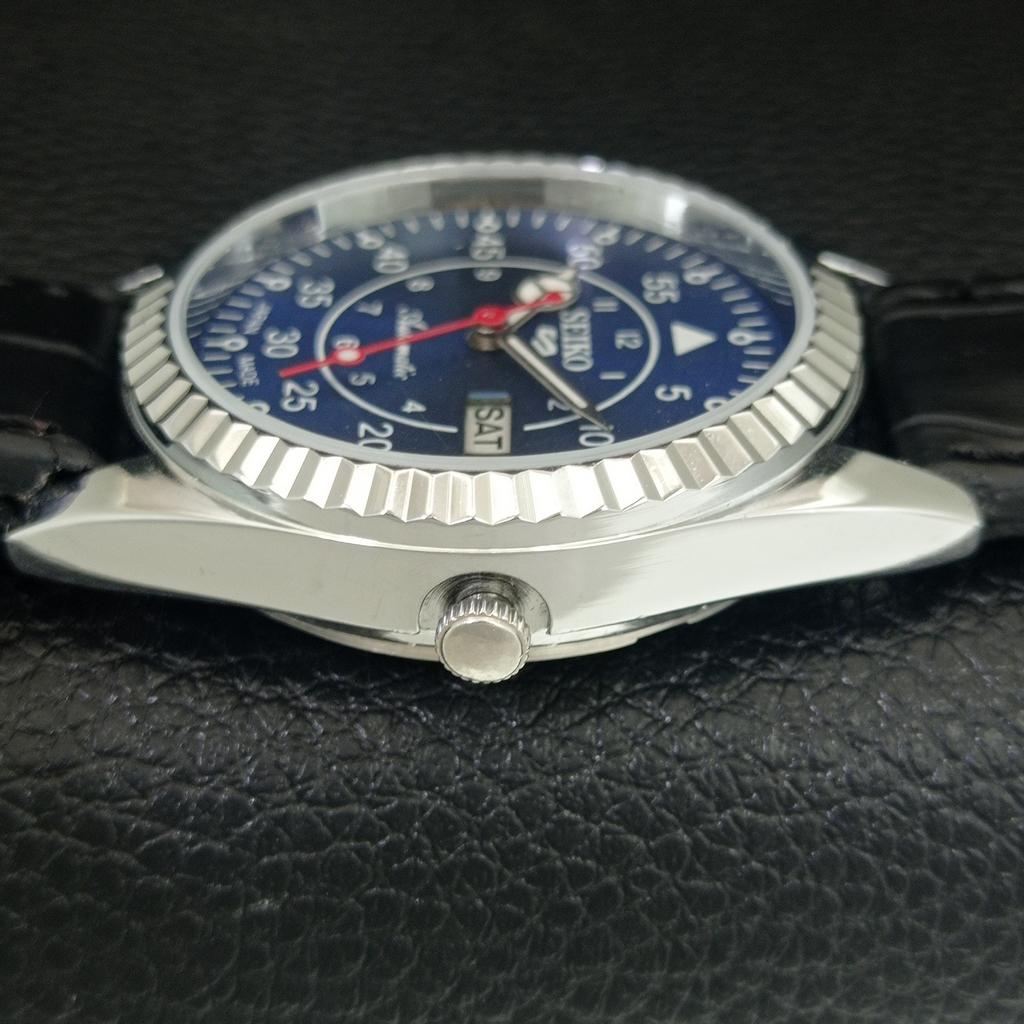 REFURBISHED SEIKO 5 AUTOMATIC 6309A VINTAGE JAPAN MENS BLUE DIAL WATCH a442924-1