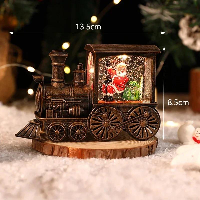 Christmas Gift Christmas Crystal Ball Ornaments LED Lights Train Santa Claus Merry Christmas Decoration for Home Party Xmas