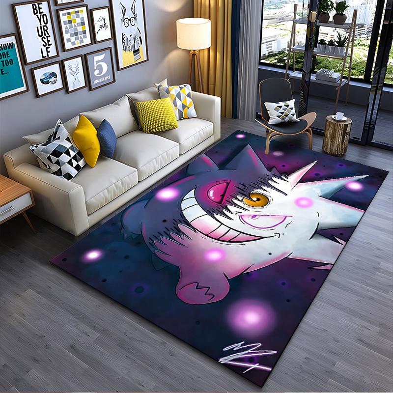 

Cartoon Ghost Characters Rug in Green and Purple Suitable for use as an anti-slip game mat for living room and bedroom sofas 40x60cm( 15x23in )