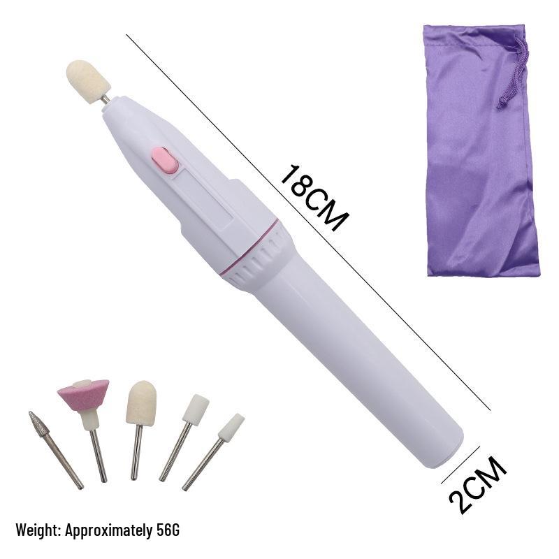 

Электрическая пилка и полировщик для ногтей: Портативный инструмент для маникюра в виде ручки для удаления ороговевшей кожи Manicure Grinder [5-piece Set] белый