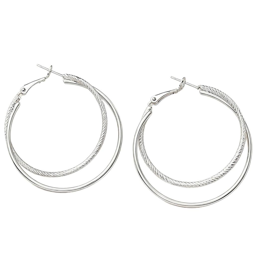 Elegant Double Layer Large Earrings - Minimalist Luxury for Autumn/Winter
