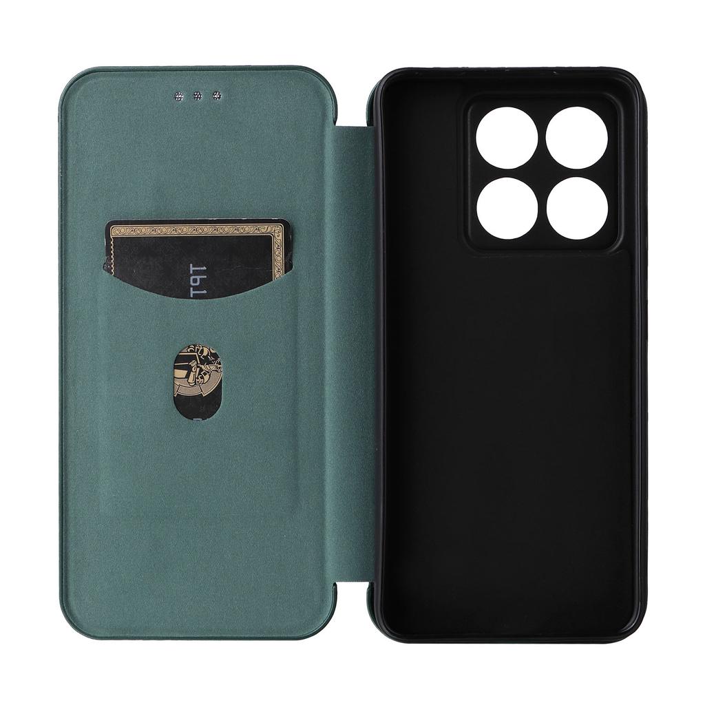 For Xiaomi 14T Case Carbon Fiber Texture Drop-Proof PU Leather Phone Cover