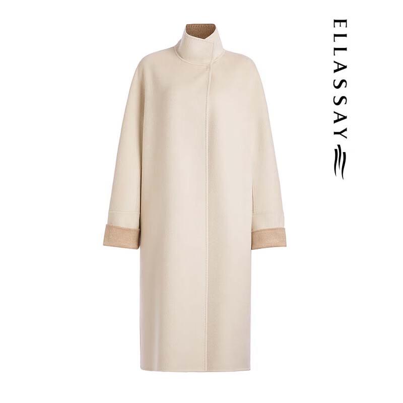 ELLASSAY Women's 99% Cashmere High-Neck Coat