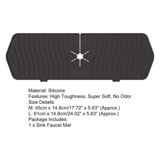 Faucet Splash Catcher High Toughness Waterproof Lightweight Great Kitchen Countertop Sink Anti-Splashing Drain Mat for Dorm