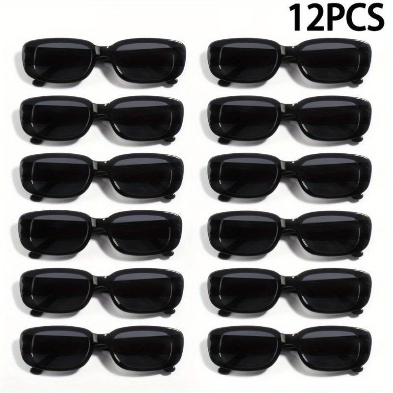 

12pcs Ladies Retro Rectangular Fashion Glasses - Lightweight PC Frame Party Wedding Music Festival Decorative Glasses Durable