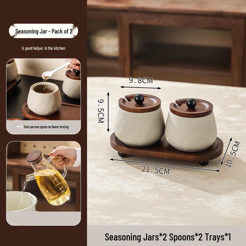 Japanese Style Ceramic Seasoning Jar Set