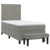 VidaXL Divan Bed and Mattress Light Grey 80x200 Cm Velvet - Model 3137689