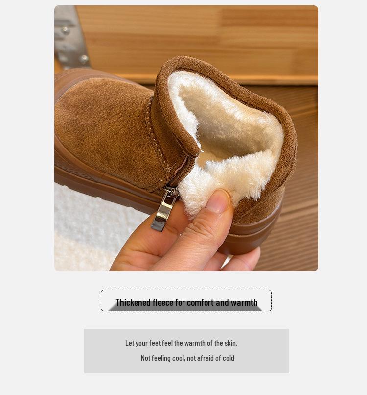 Korean Style Kids' Warm Snow Boots 2025: Velvet-Lined, Thick, Cold-Resistant for Boys & Girls