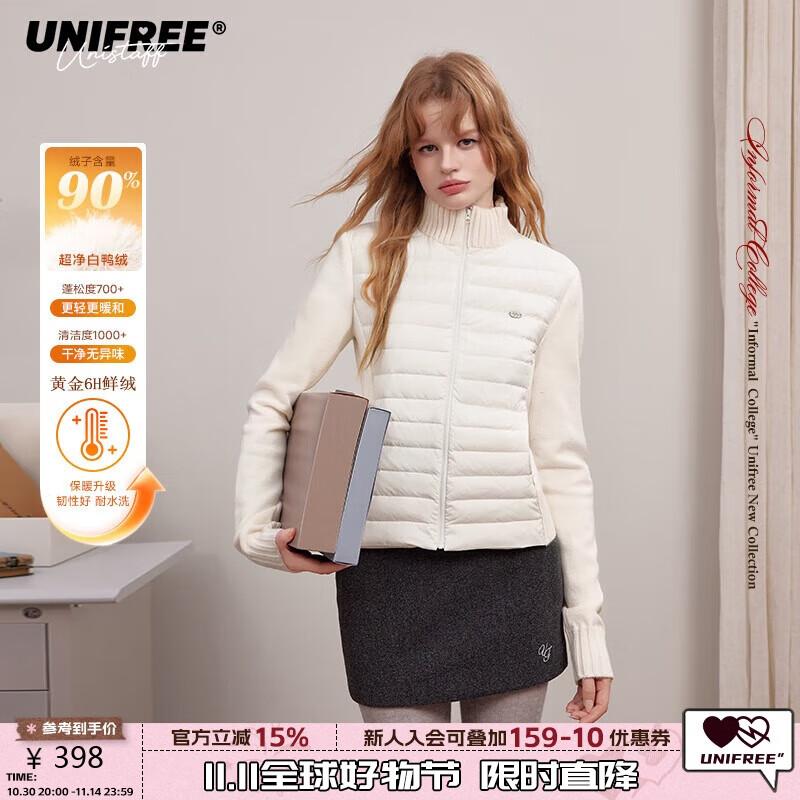 UNIFREE Women s Knit-Paneled Slim-Fit 90% Duck Down Jacket S