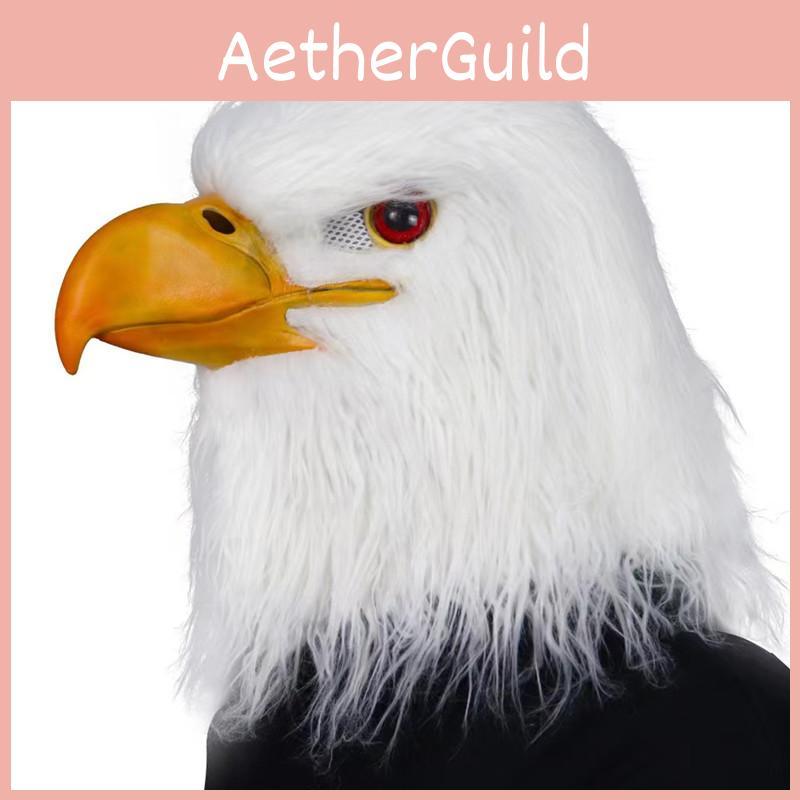 Vithövdad örnmask i latex för Halloween och cosplay med djurtema
