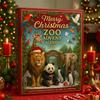 Feliz Navidad Calendario de Adviento Zoológico 2025, Calendario de Cuenta Atrás para Navidad de 24 Días con 24 Animales Diferentes, Cuenta Atrás Navideña de Vida Silvestre para Amantes de los Animales