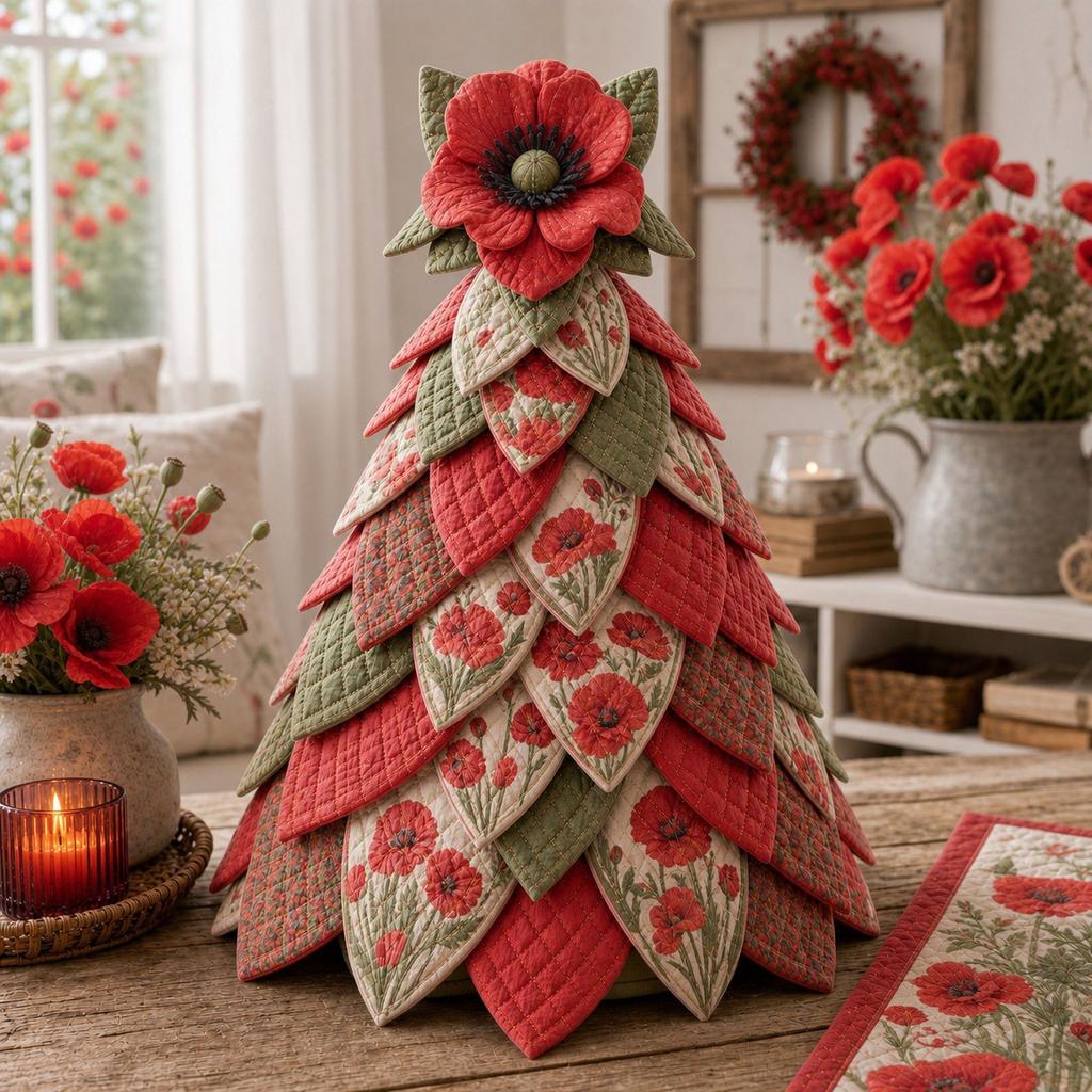 DIY Stoffbaum Bastelset, Patchwork-Stoffpaket mit Blumenmuster für Tischdekoration