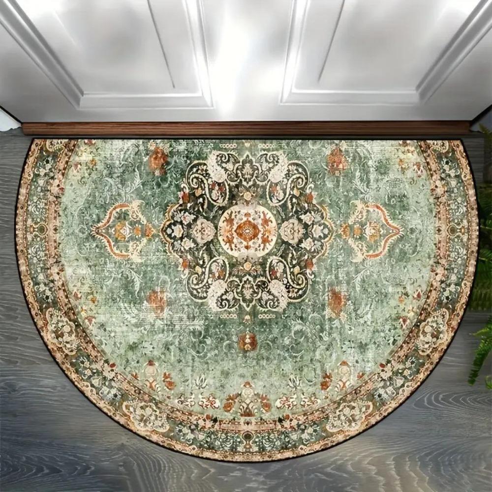 Boho Half Round Doormat Floral Pattern Floor Mat High Quality Welcome Rugs  Indoor Outdoor