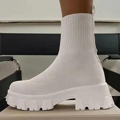 2024 Heißer Herbst Neue Atmungsaktive Bonbonfarbe Dickbesohlte Damen-Stiefeletten Große Größe 35-43 Damenschuhe