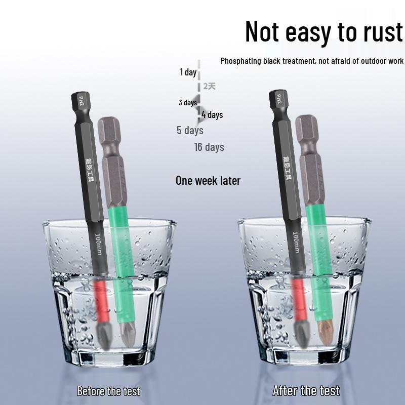 PH0 Tungsten Steel Phillips Bit: Magnetic, Impact Resistant, Non-Slip Screwdriver, Hex Shank for Electric Drill