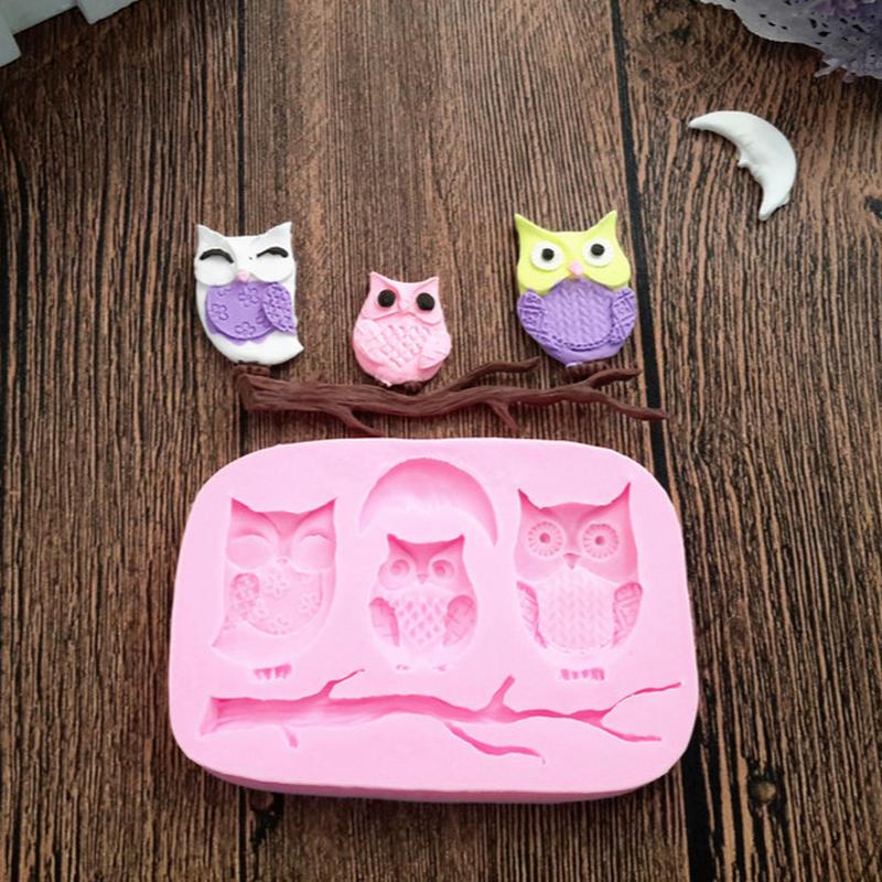 3D Owl  Shape Cake Mold Animals Fondant Chocolate Baking Tools Kitchen Accessories Moon Mold for Cupcake Decorating