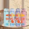 1PC Regret To Miss Basketball Letter 750ml Color Plastic Sports Water Bottle Leakproof Flip Straw Lid Suitable for Sports Office Home Use