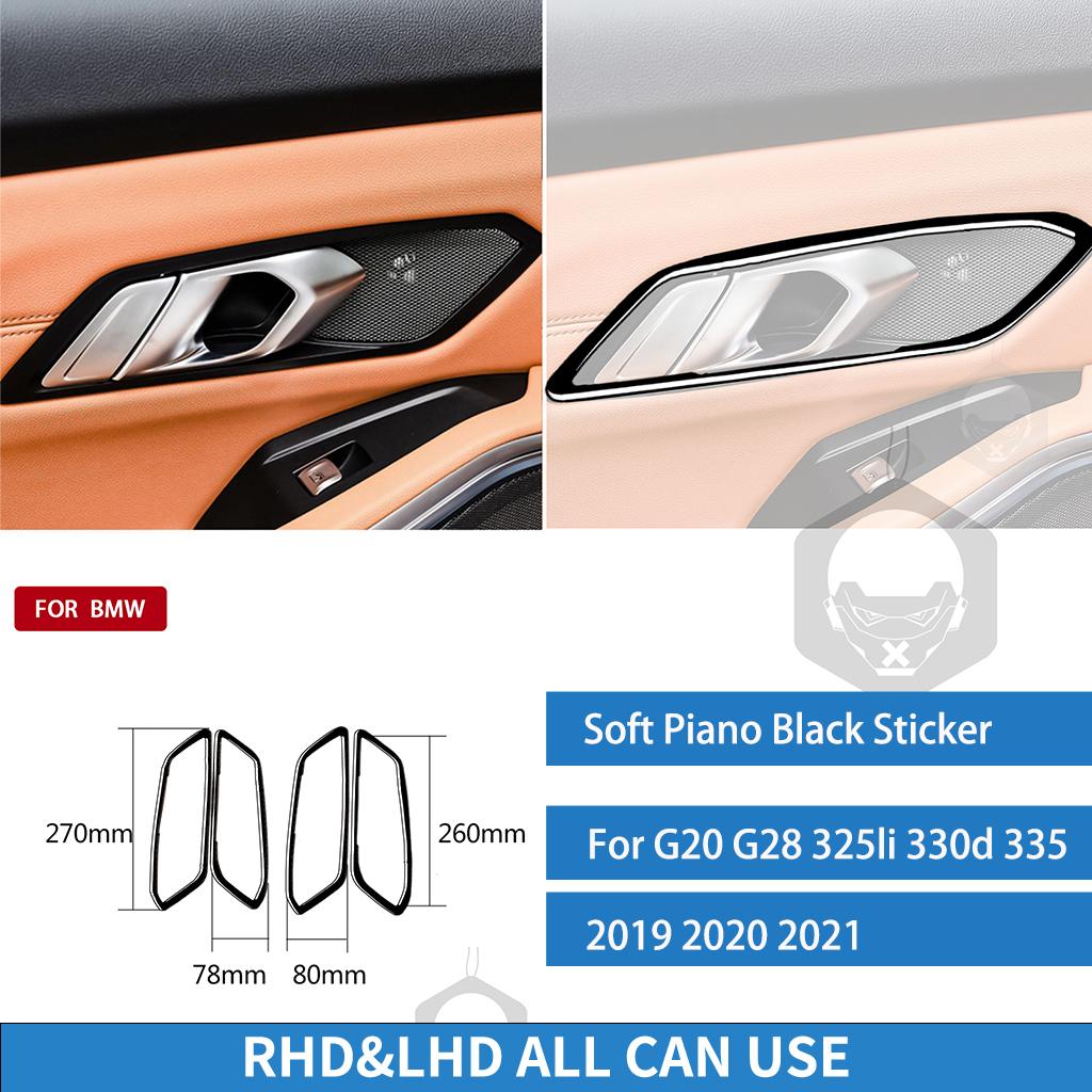 

For BMW 3 Series G20 G28 325li 330d 335 - Door Handle Frame Tuning Soft Piano Black Sticker Car Interior Accessories A black